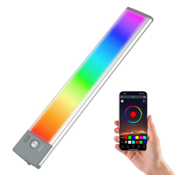 Under Cabinet Lighting – Lepotec 45LED App-Controlled Sensor Light, Magnetic USB Rechargeable Decorative Light for Entryways, Living Rooms, and Gaming Rooms