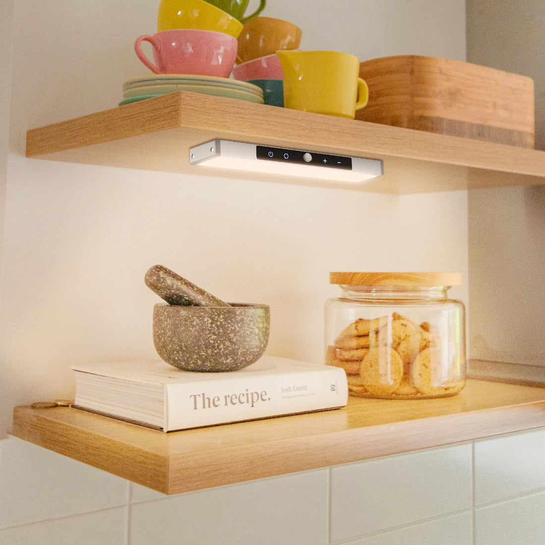 Under Cabinet Lighting – LEPOTEC Touch Control 3-Color Motion Sensor Light, Rechargeable Cabinet & Reading Light for Kitchen and Reading Rooms